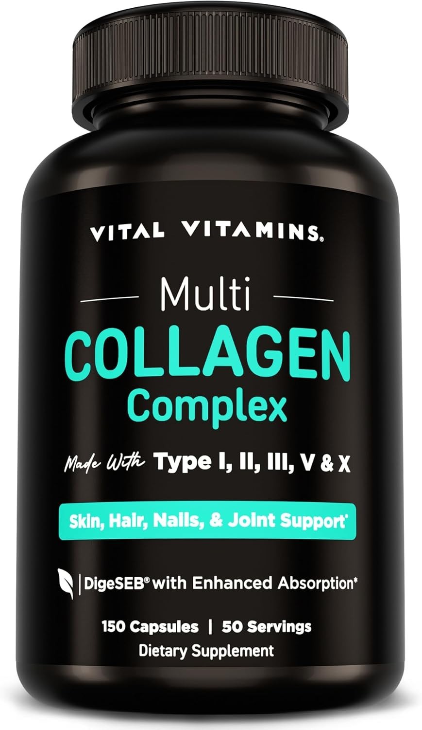 Vital Vitamins Multi Collagen Complex 150 Capsules Types I II III V X EXP 04/29