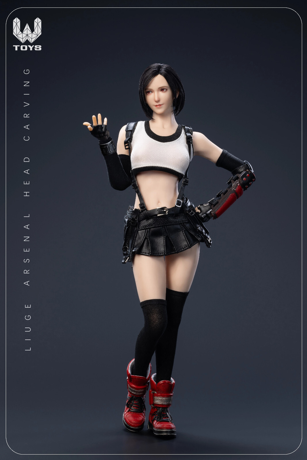 1/6 Tifa Anime Girl Costume Clothes Movable Eyes Head Accessory Fit 12\'\' Body