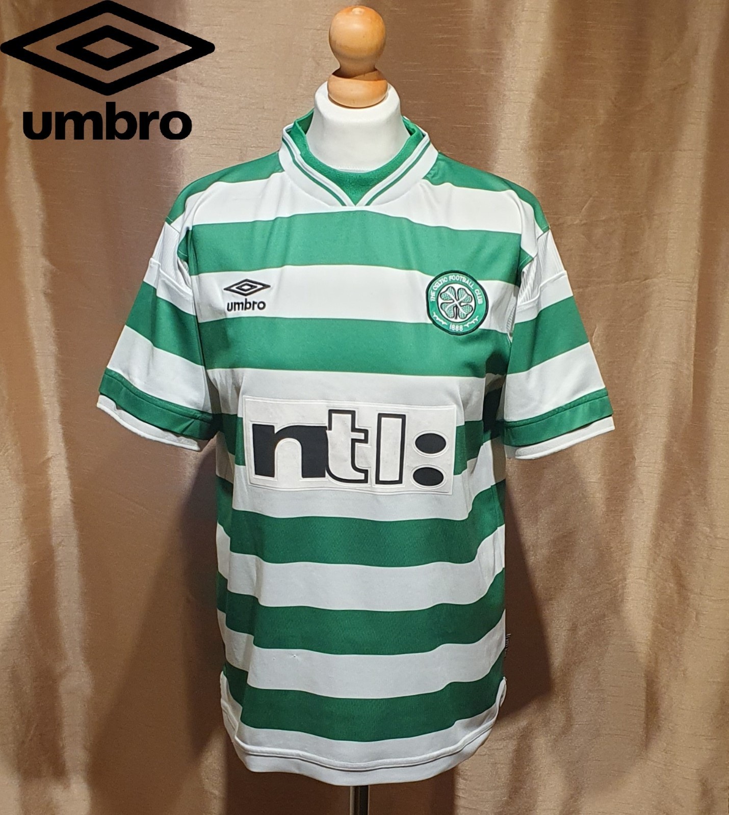 Vintage Umbro Celtic Home Football Shirt 2001/03 Men\'s Size S Jersey #7 Larsson Vintage Umbro Celtic Home Football Shirt 2001/03 Men\'s Size S Jersey #7 Larsson