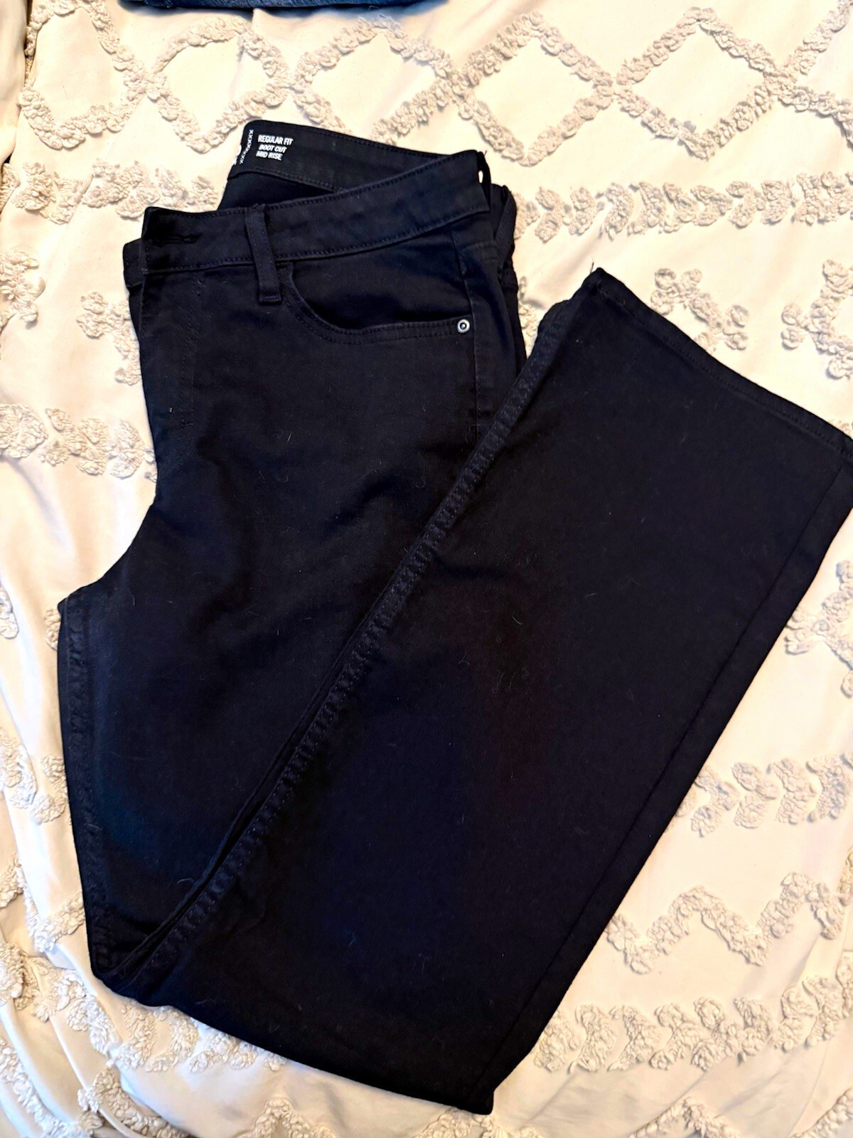 Lee Women’s Black Dark Wash Regular Fit Bootcut Stretch 5-Pocket Jeans Size 8