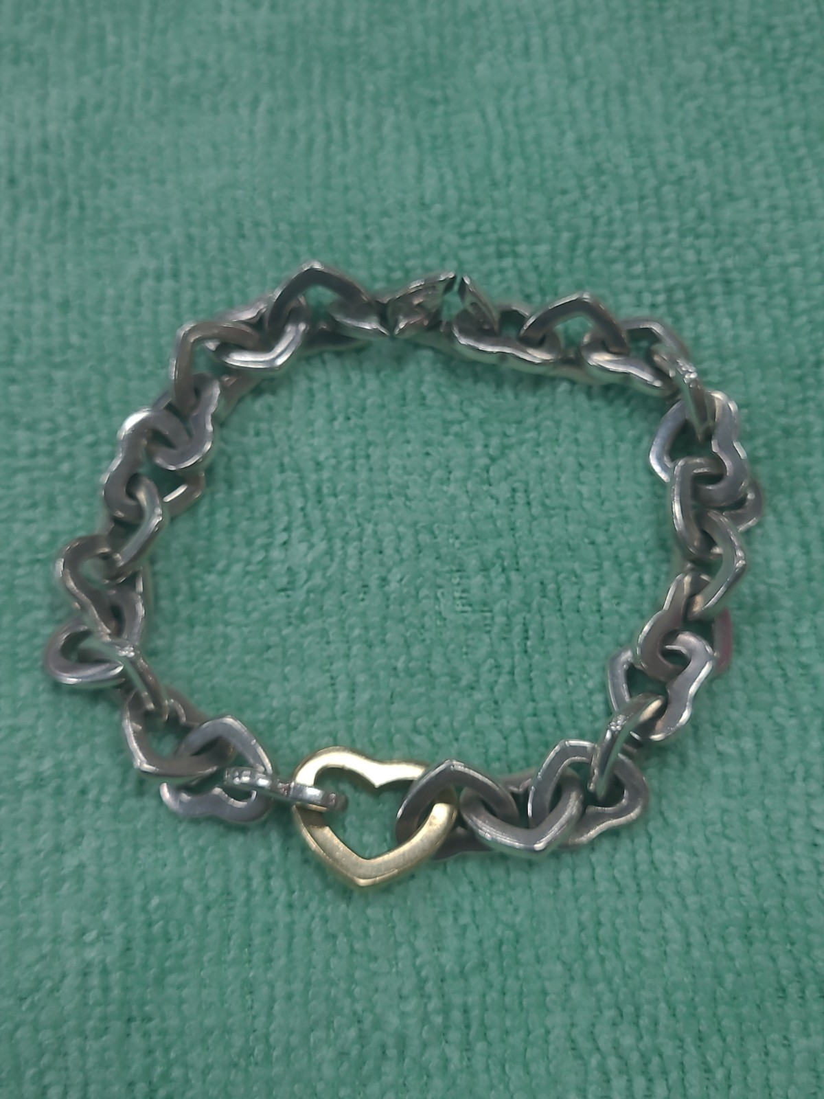 Vintage Tiffany & Co. 18K Gold & Sterling Silver Interlocking Heart Link Bracele Vintage Tiffany & Co. 18K Gold & Sterling Silver Interlocking Heart Link Bracele