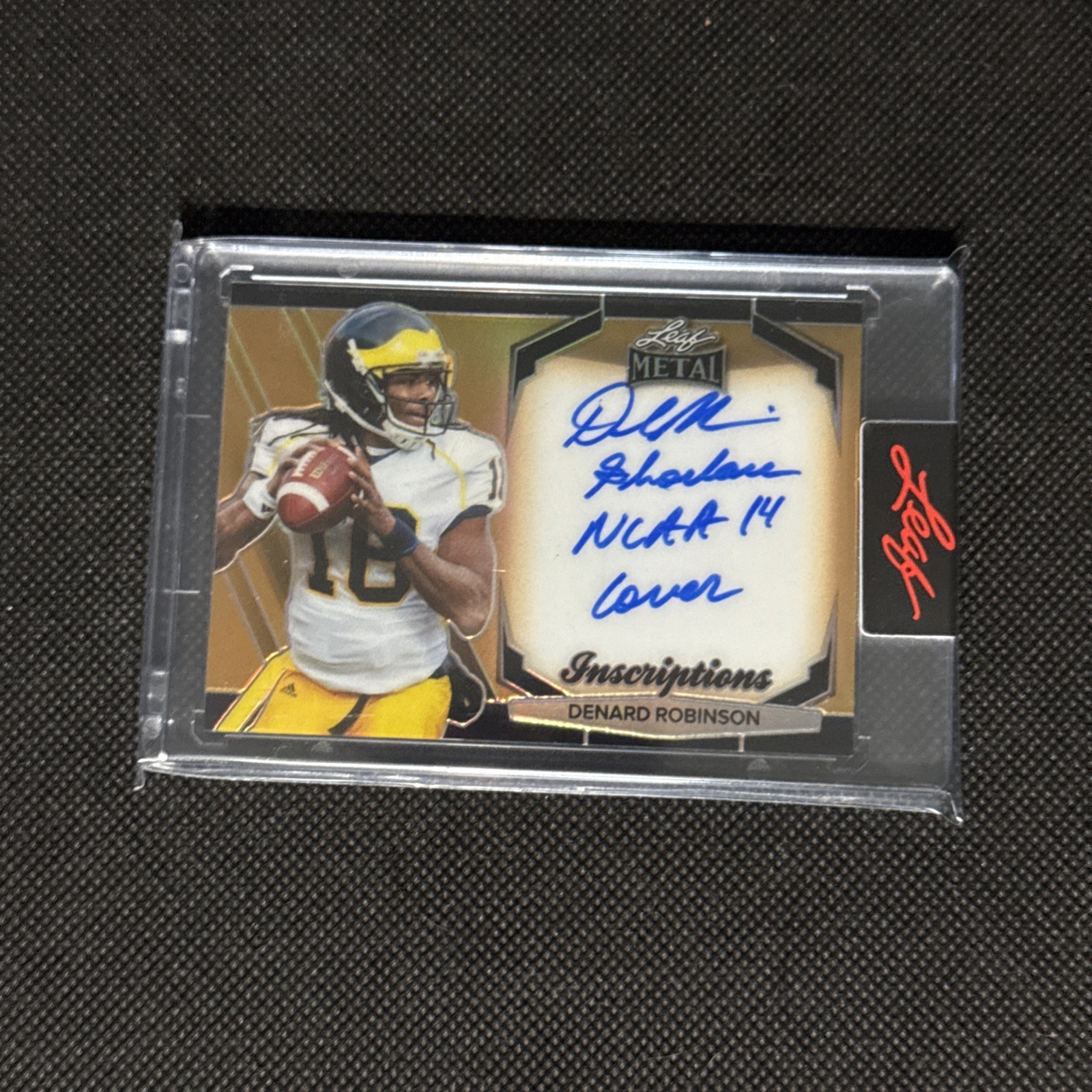 2024 Leaf Eclectic Metal Heroes Inscriptions Gold /100 Denard Robinson Auto NCAA 2024 Leaf Eclectic Metal Heroes Inscriptions Gold /100 Denard Robinson Auto NCAA