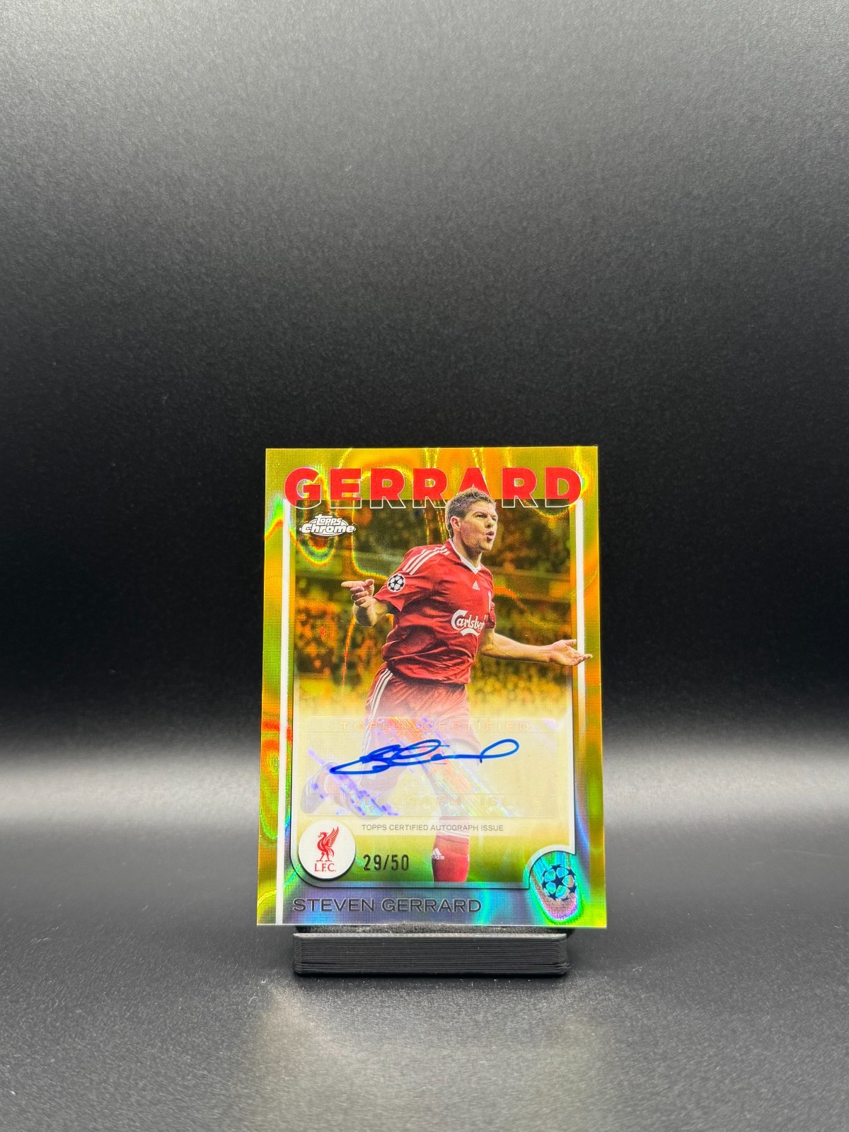 2024-25 Topps Chrome Autograph - Steven Gerrard - Gold Lava /50 - Liverpool
