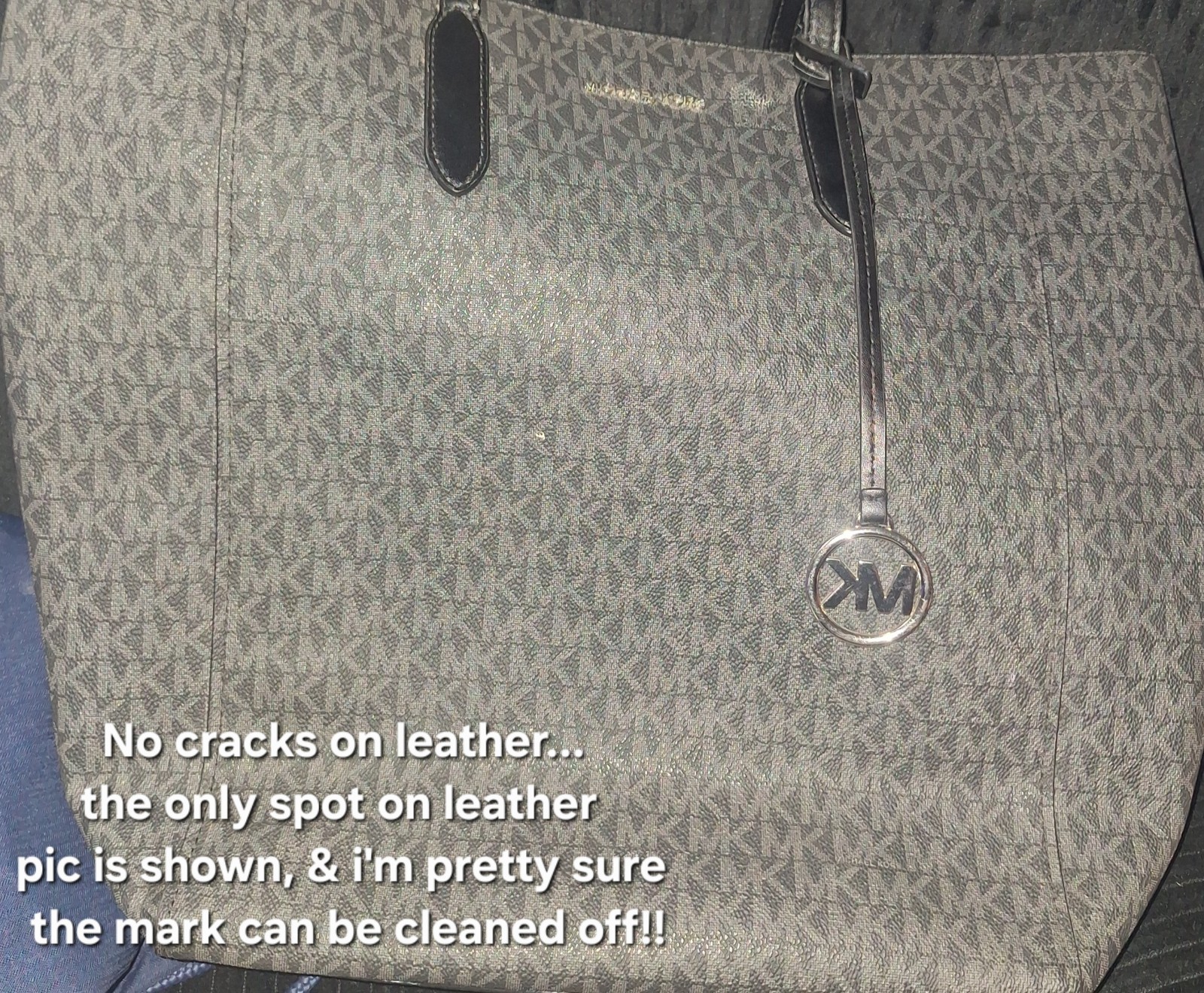 Michael Kors Black/Grey Tote Bag Monogram Print