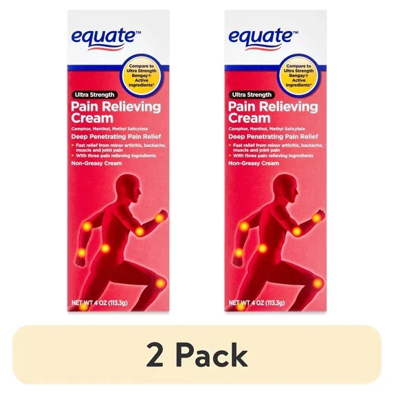 Equate Ultra Strength Pain Relieving Cream, 4 oz, (2 pack)