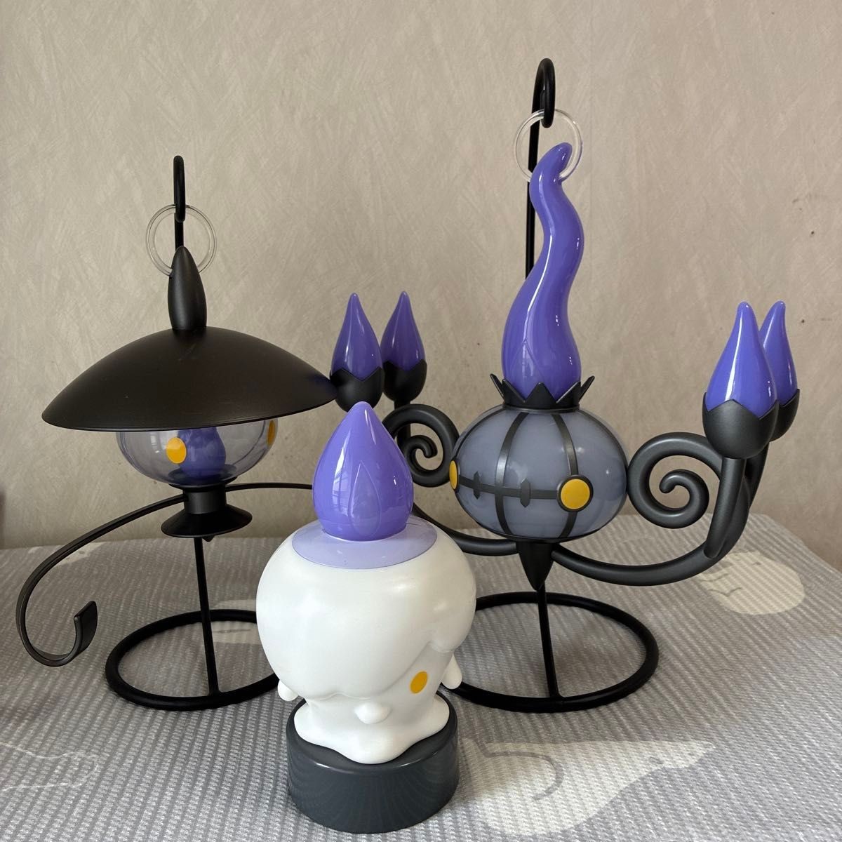 POKEMON CENTER Original Chandelure Litwick Lampent LED Light Set of 3