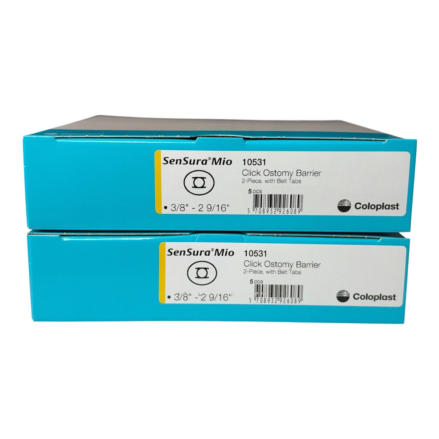 Coloplast 10531 SenSura Mio, Click Ostomy Barrier, Flat, 2-piece lot of 2 Boxes