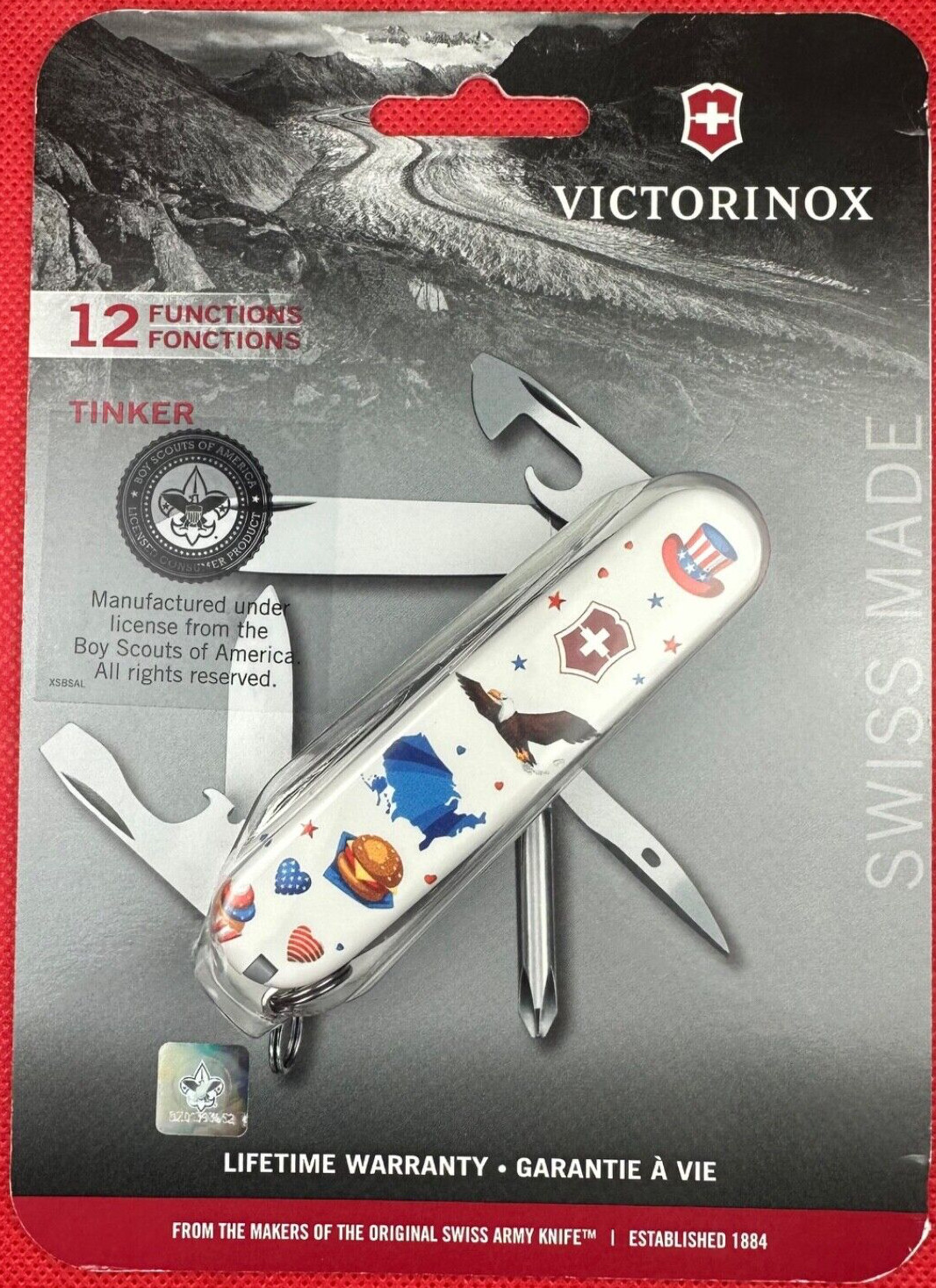 Retired 91mm Boy Scouts Americana ICONS Victorinox Tinker Swiss Army knife, hunt