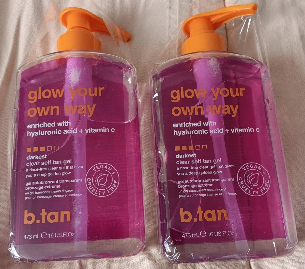 b.tan Clear Self Tanning Gel Transfer-Resistant Lot 16 Oz Vegan Cruelty Free