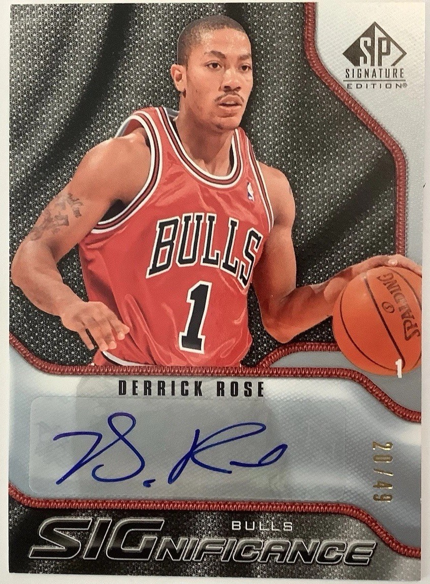 2009-10 NBA SP SIGNATURE EDITION SIGNIFICANCE DERRICK ROSE AUTOGRAPH #20/49 2009-10 NBA SP SIGNATURE EDITION SIGNIFICANCE DERRICK ROSE AUTOGRAPH #20/49