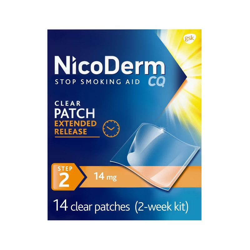 NicoDerm CQ Step 2 Clear Patches, 14mg - 14 Count Exp 12/2026