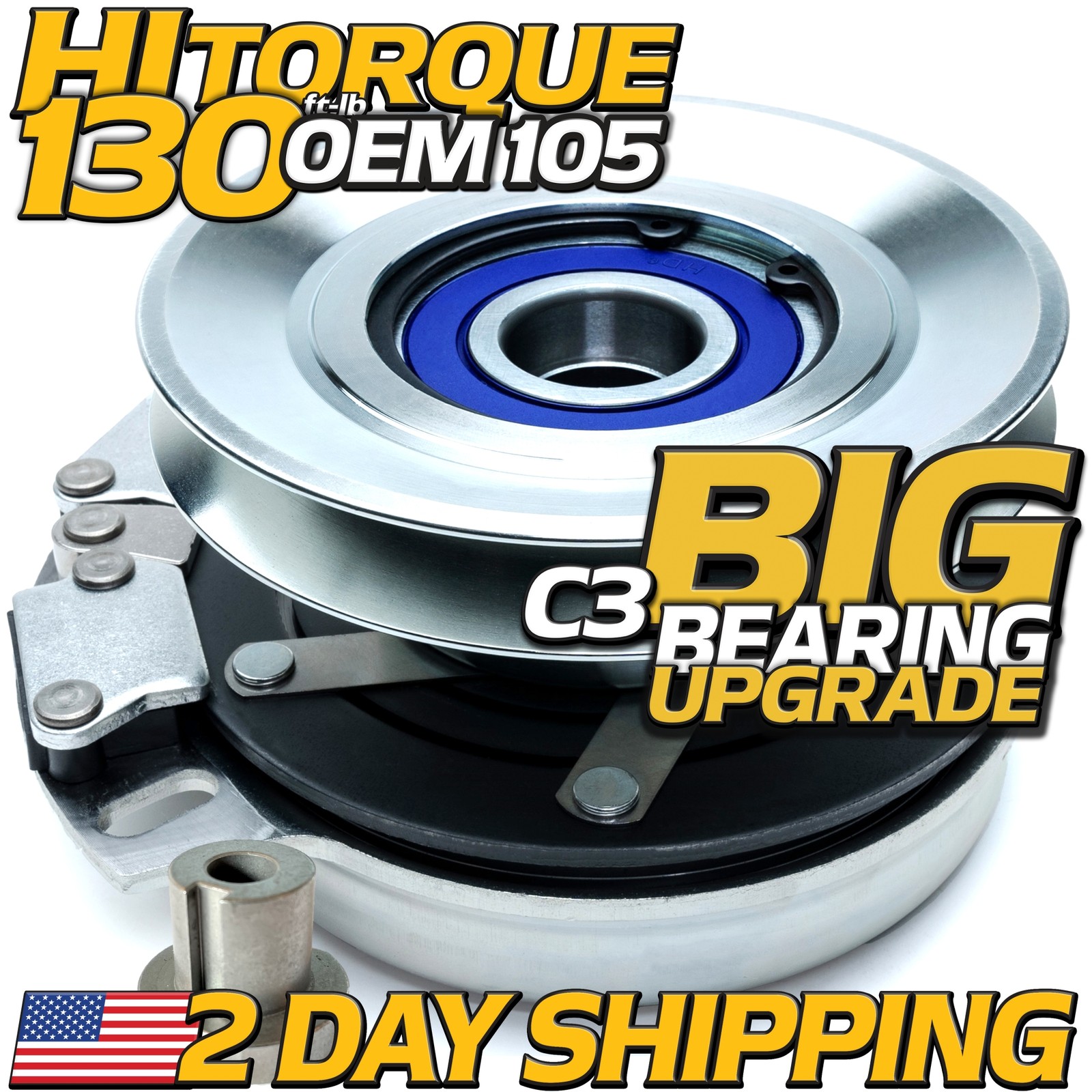 HiTorque 130ftb BIGBearing PTO Clutch for Warner 5219-25 5219-98 5219-104 HiTorque 130ftb BIGBearing PTO Clutch for Warner 5219-25 5219-98 5219-104