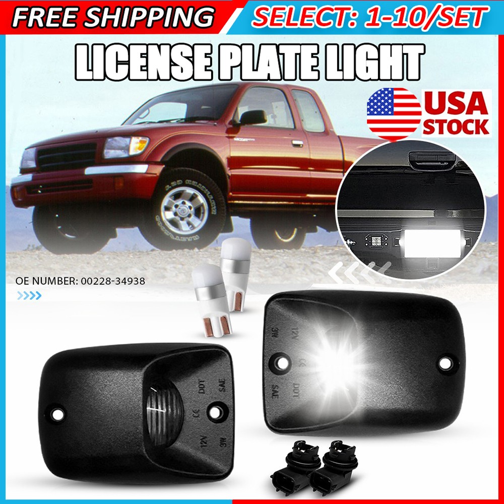 2-20x Rear License Plate Light Housings W/Socket & Bulb Fit Toyota Tacoma 95-04
