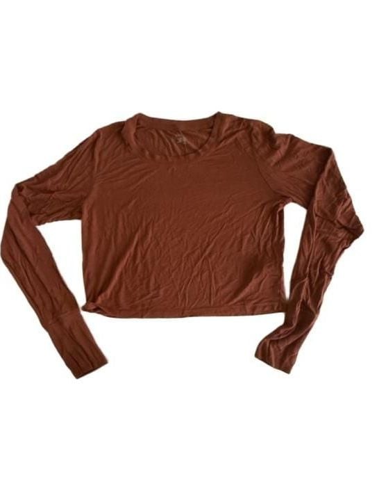 Offline by Aerie Long Sleeve Crop Top Size M Brown Offline by Aerie Long Sleeve Crop Top Size M Brown