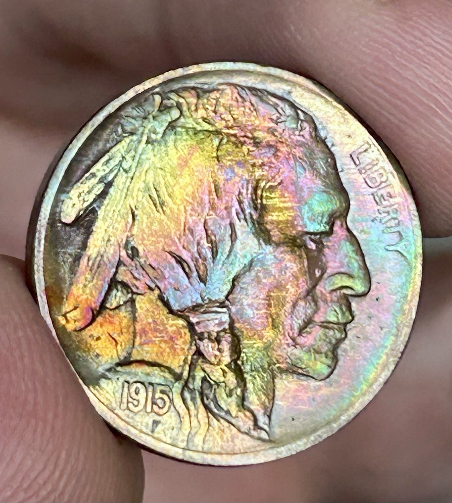 1915-P Buffalo Nickel BU++, Full Horn 🌈 Rainbow Toner 1915-P Buffalo Nickel BU++, Full Horn 🌈 Rainbow Toner