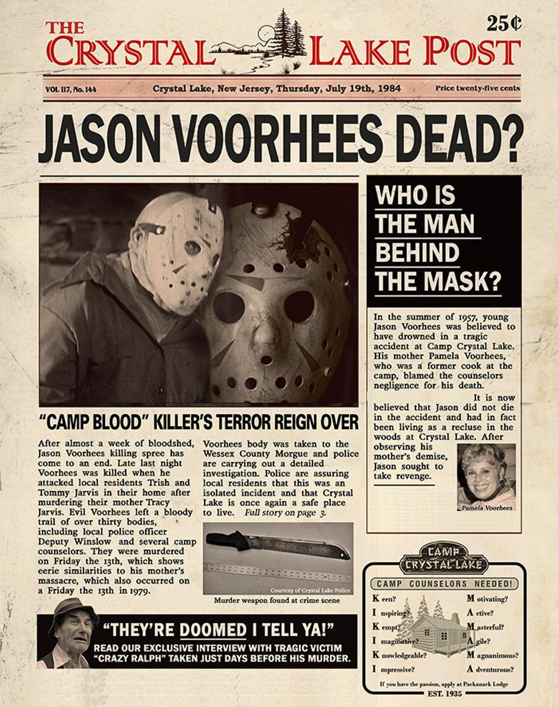 1980 Friday The 13th Crystal Lake Post Jason Voorhees Dead? Camp Crystal Lake🔪 1980 Friday The 13th Crystal Lake Post Jason Voorhees Dead? Camp Crystal Lake🔪