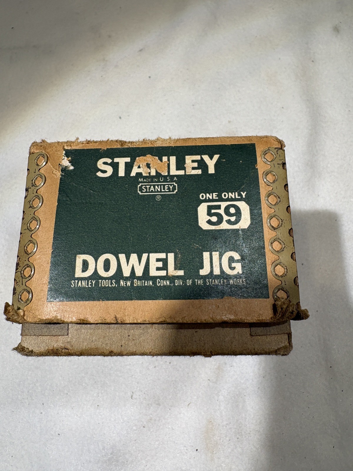 Vintage Stanley No. 59 Doweling Jig Org Bushings Drill Guide USA Box & Manual