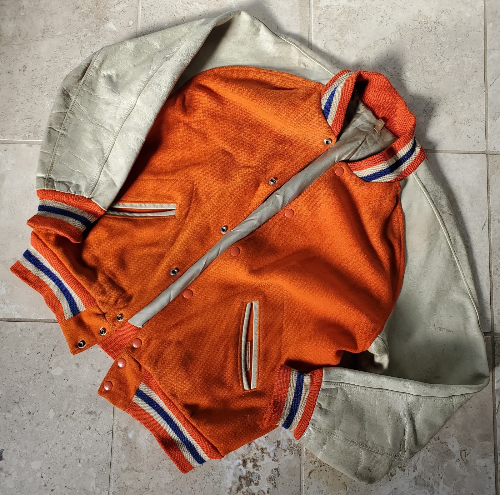 True Vintage Lasley Knitting Co Seattle Blank Varsity Letterman Jacket 42 USA