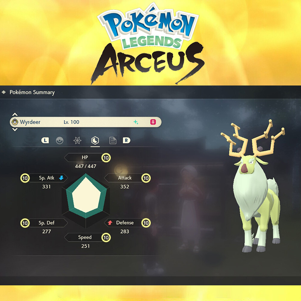 SHINY WYRDEER Max Effort Levels Stats - Pokemon Legends Arceus -