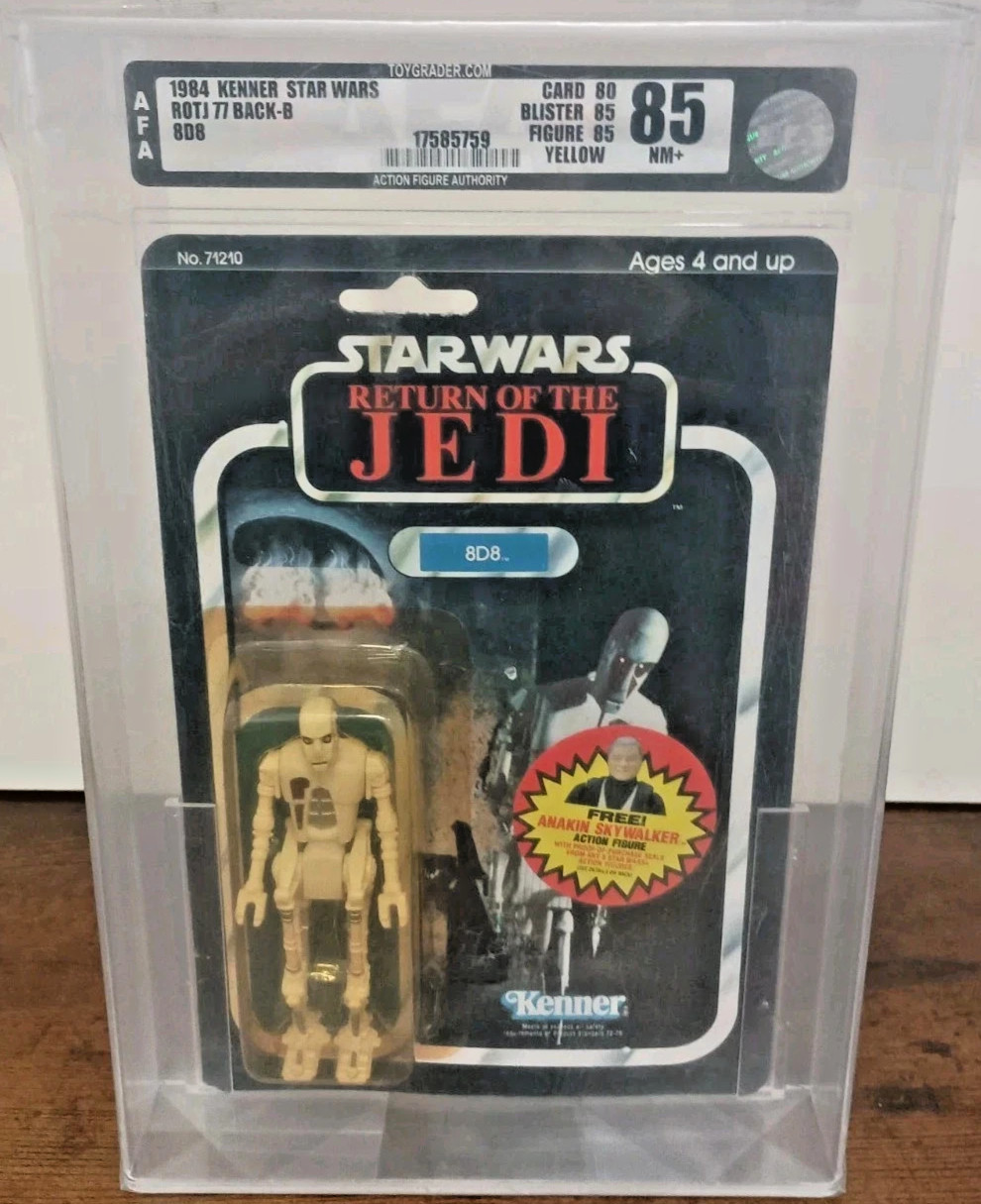 AFA 85 8D8 1984 Vintage Star Wars Kenner ROTJ 77 Back MOC Graded NM +