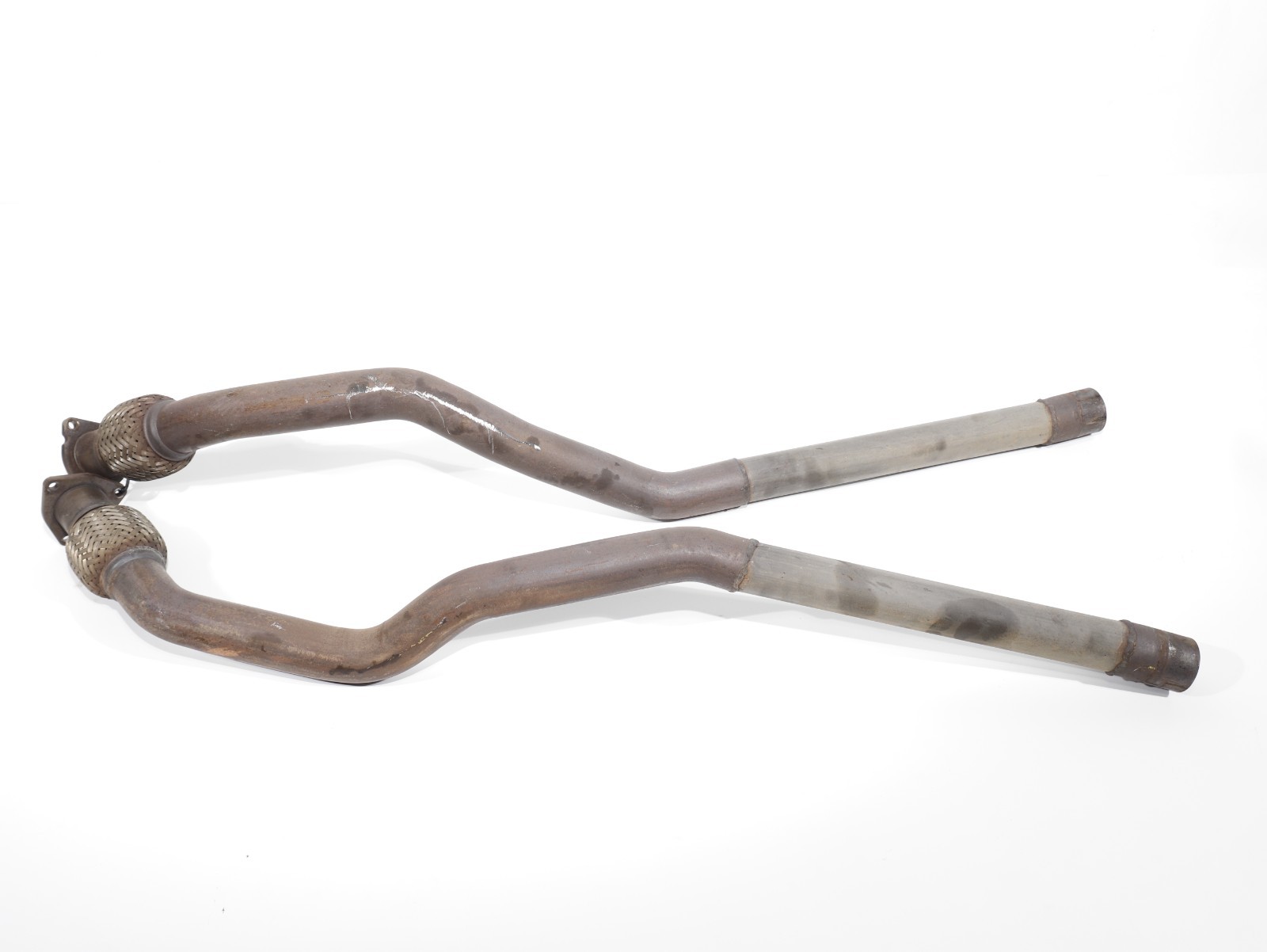 16-18 Audi A7 A6 C7 3.0T V6 Exhaust Resonator Silencer Pipe Set 2 OEM