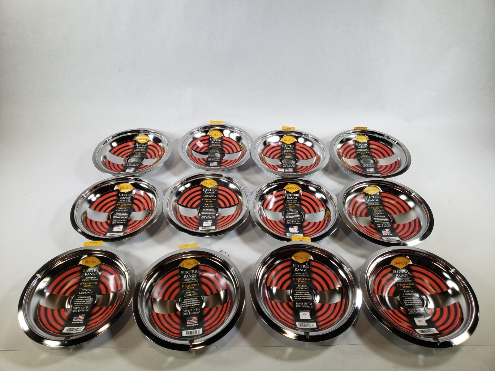 Lot of 12 Stanco Steel Reflector Bowl 8 inches Wide