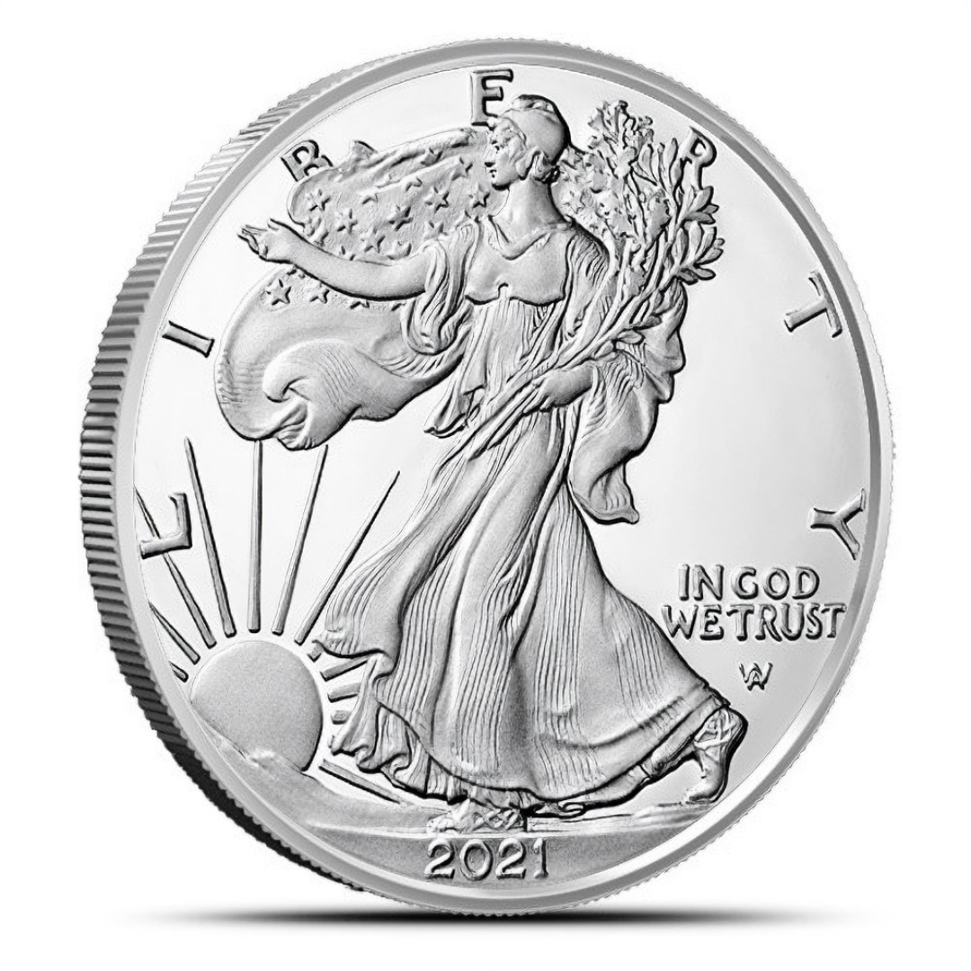 2021 W American Silver Eagle Type 2 Coin 0.999 Silver Round- 1 oz