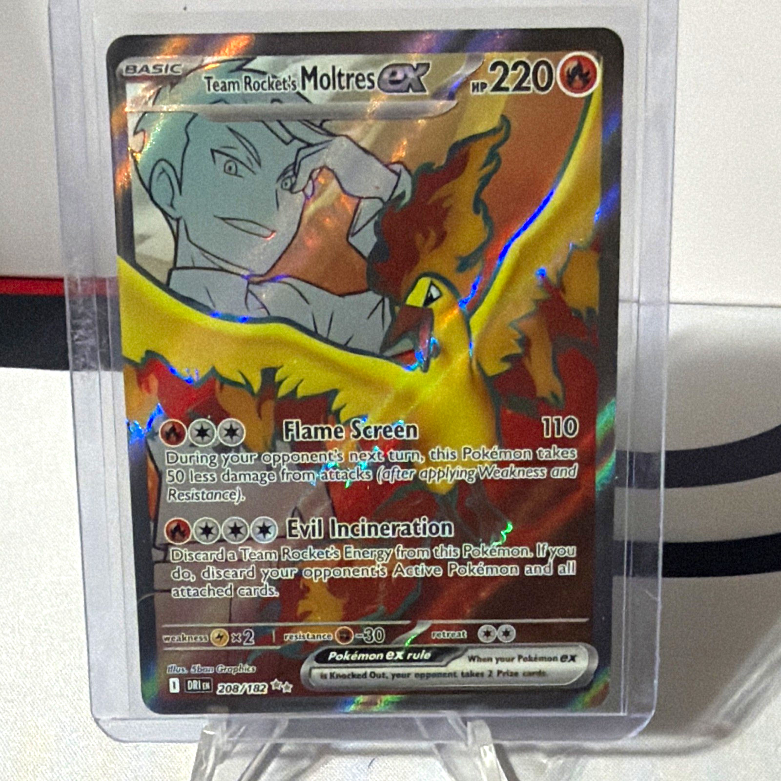 Team Rocket's Moltres ex 208/182 SV10 Holo