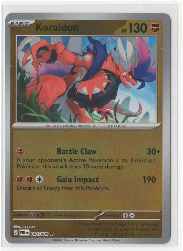 Pokemon Pitch Black 047/084 Koraidon Reverse Holo Pokemon Pitch Black 047/084 Koraidon Reverse Holo