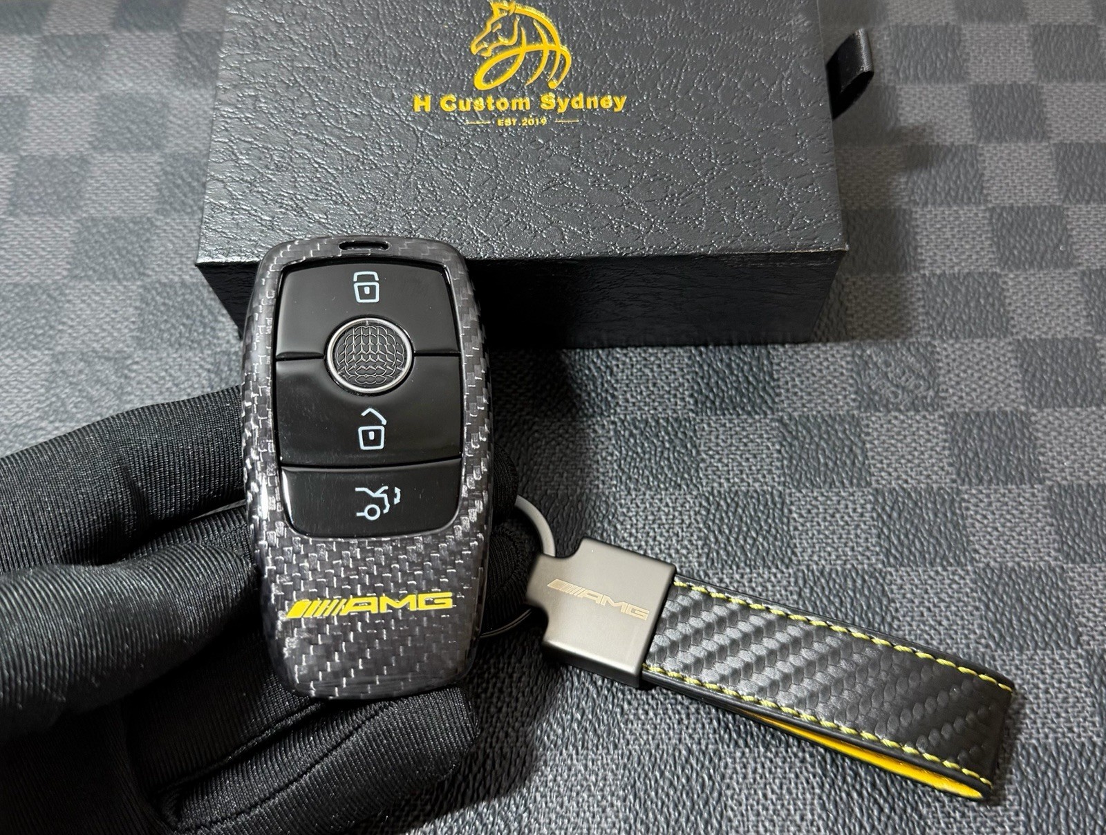 Genuine Carbon Fiber Key Cover Case For Mercedes E63s C63s GLE63S GLC63s GT63S
