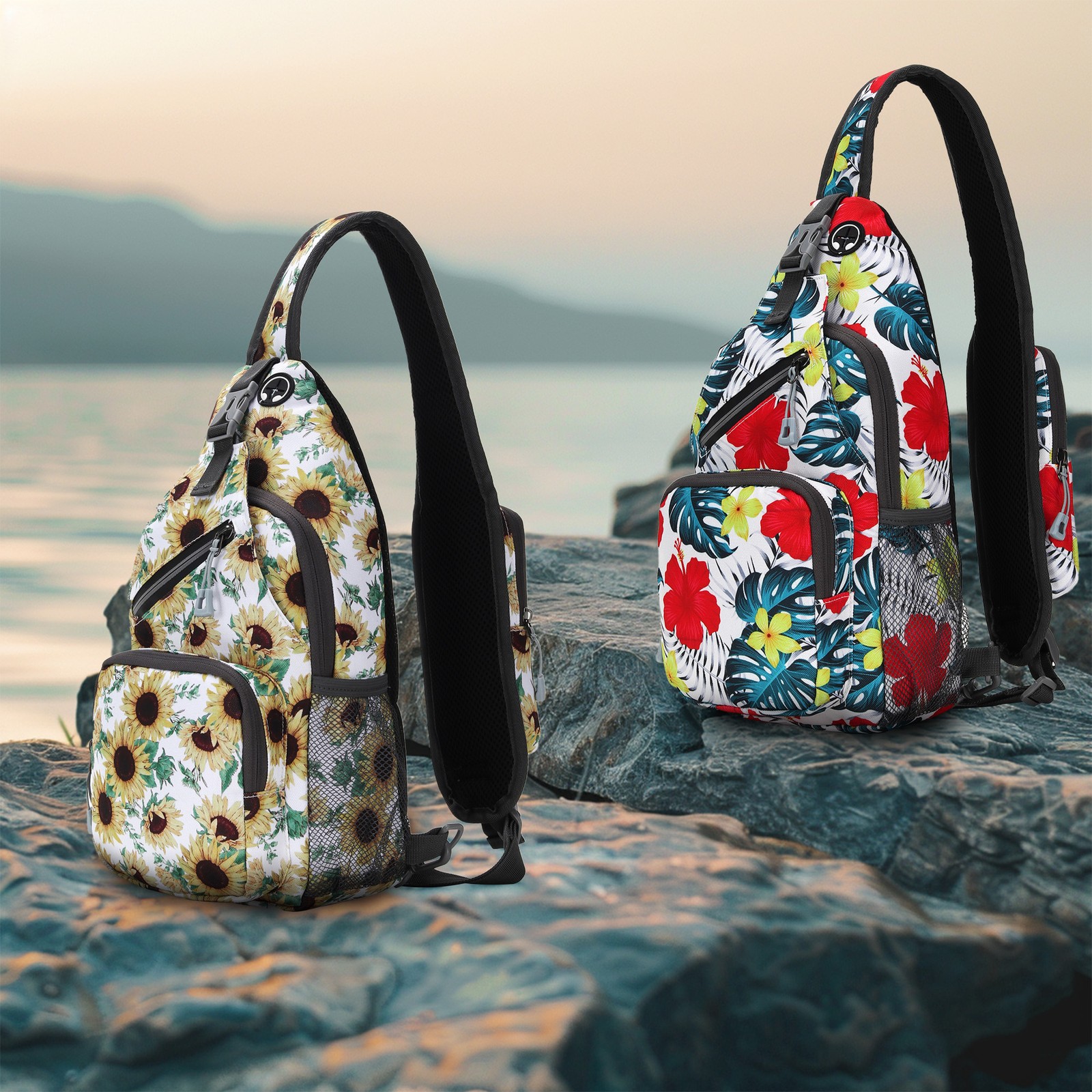 2pcs Crossbody bag shoulder bag single shoulder bag floral pattern