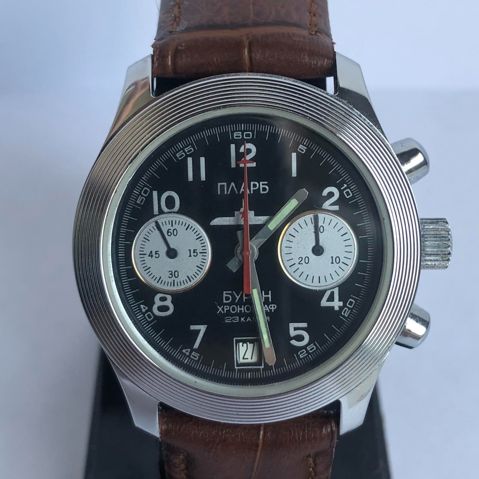 RARE Poljot Buran PLARB Chronograph Cal. 3133 23 Jewels Excellent Condition