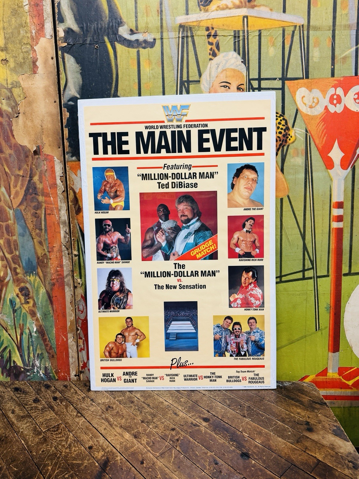 VINTAGE 1988 WWF THE MAIN EVENT ORIGINAL POSTER WWE AWA NWA WCW NWO LEGEND RETRO