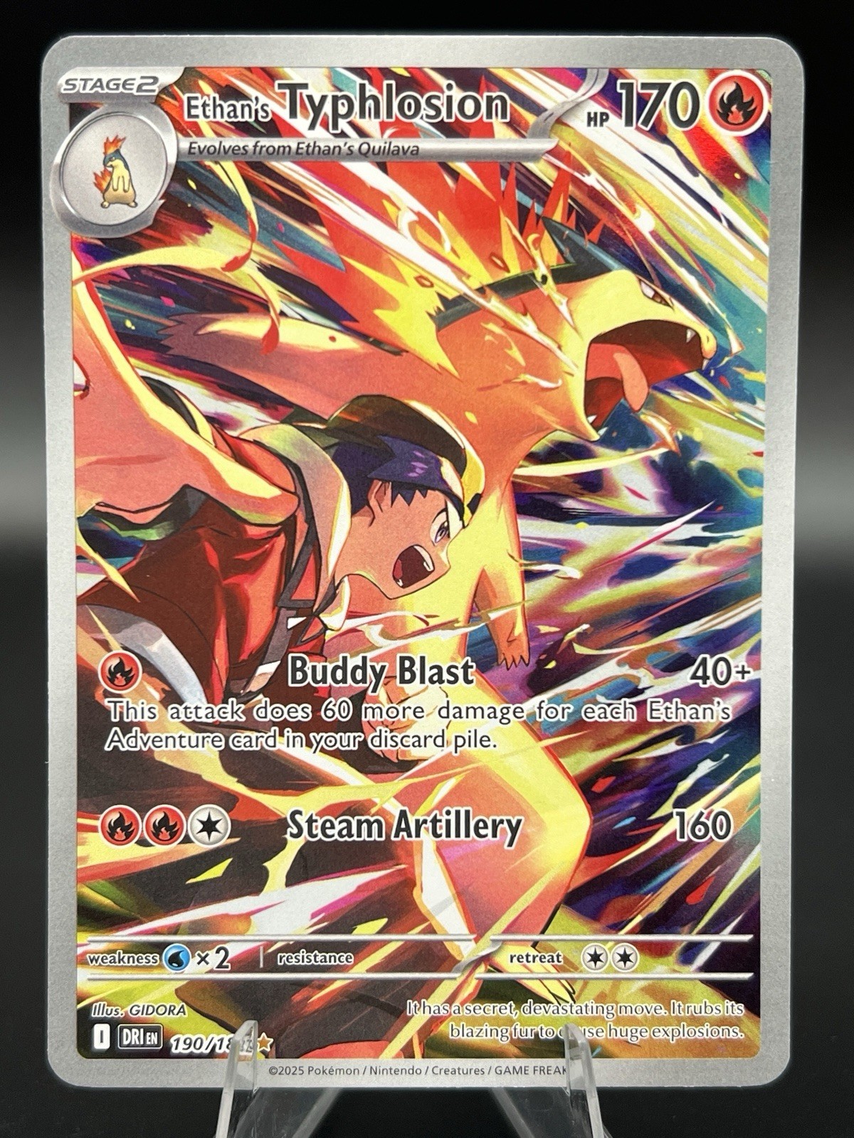 Pokemon Destined Rivals Ethan's Typhlosion 190/182 Illustration Rare Pokemon Destined Rivals Ethan's Typhlosion 190/182 Illustration Rare