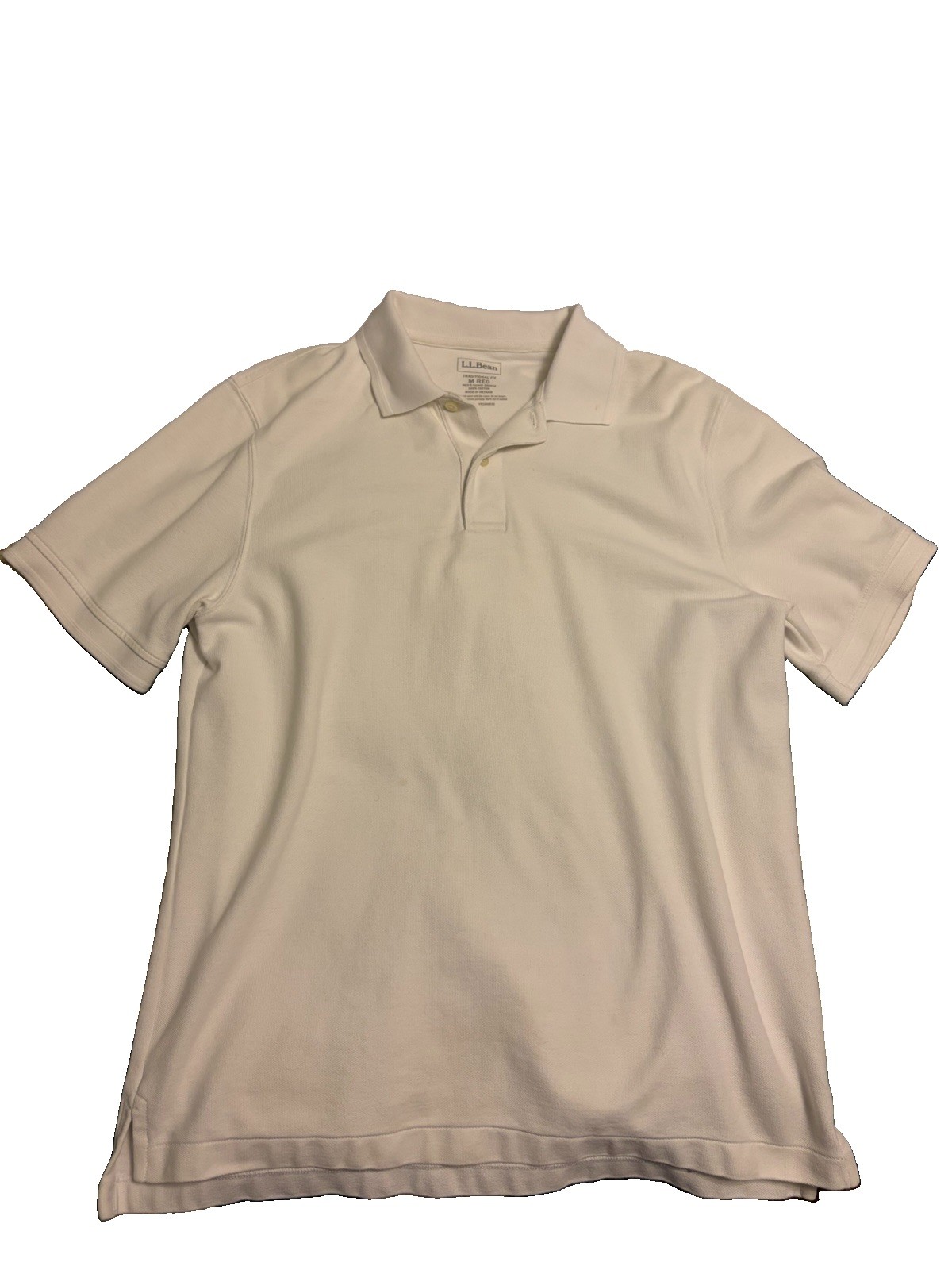 L.L.Bean Traditional Fit Men\'s Short Sleeve Cotton Polo Shirt White M Regular L.L.Bean Traditional Fit Men\'s Short Sleeve Cotton Polo Shirt White M Regular