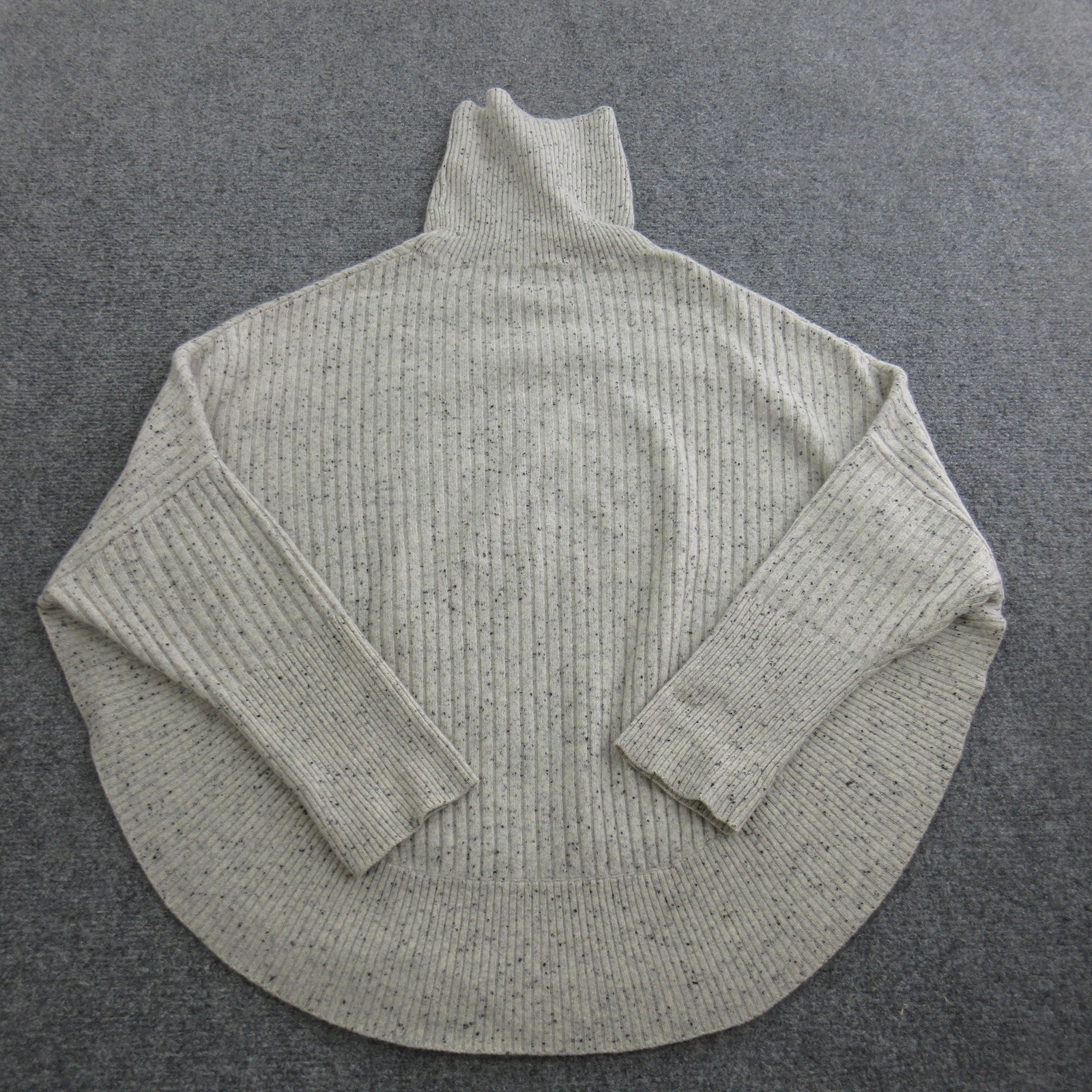 Qi Cashmere Sweater Womens S Beige 100% Cashmere Turtleneck Dolman Sleeve Knit