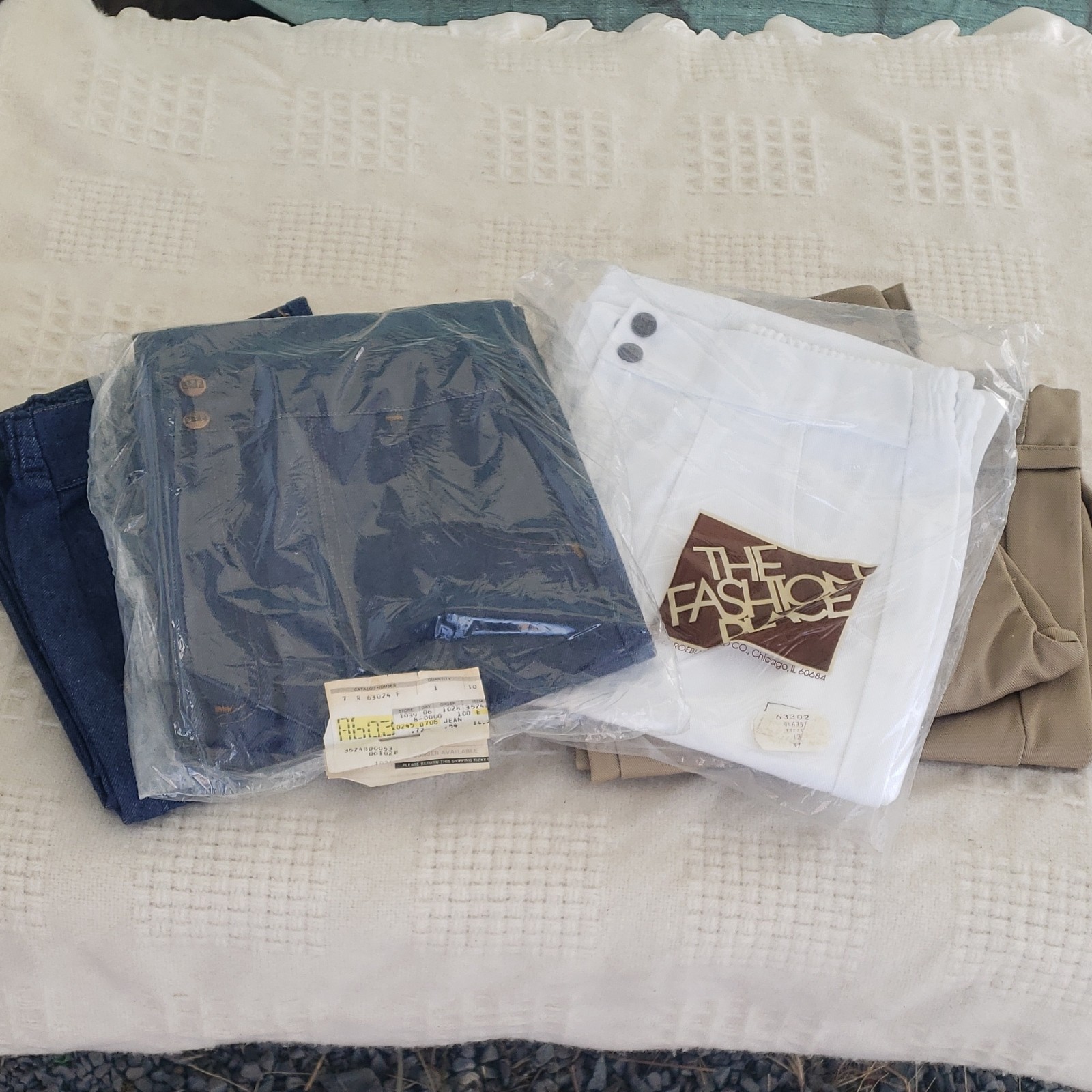 Sears Denim Pants/Jeans Size 10 Blue White Beige Solid Vintage, 5 pair Sears Denim Pants/Jeans Size 10 Blue White Beige Solid Vintage, 5 pair