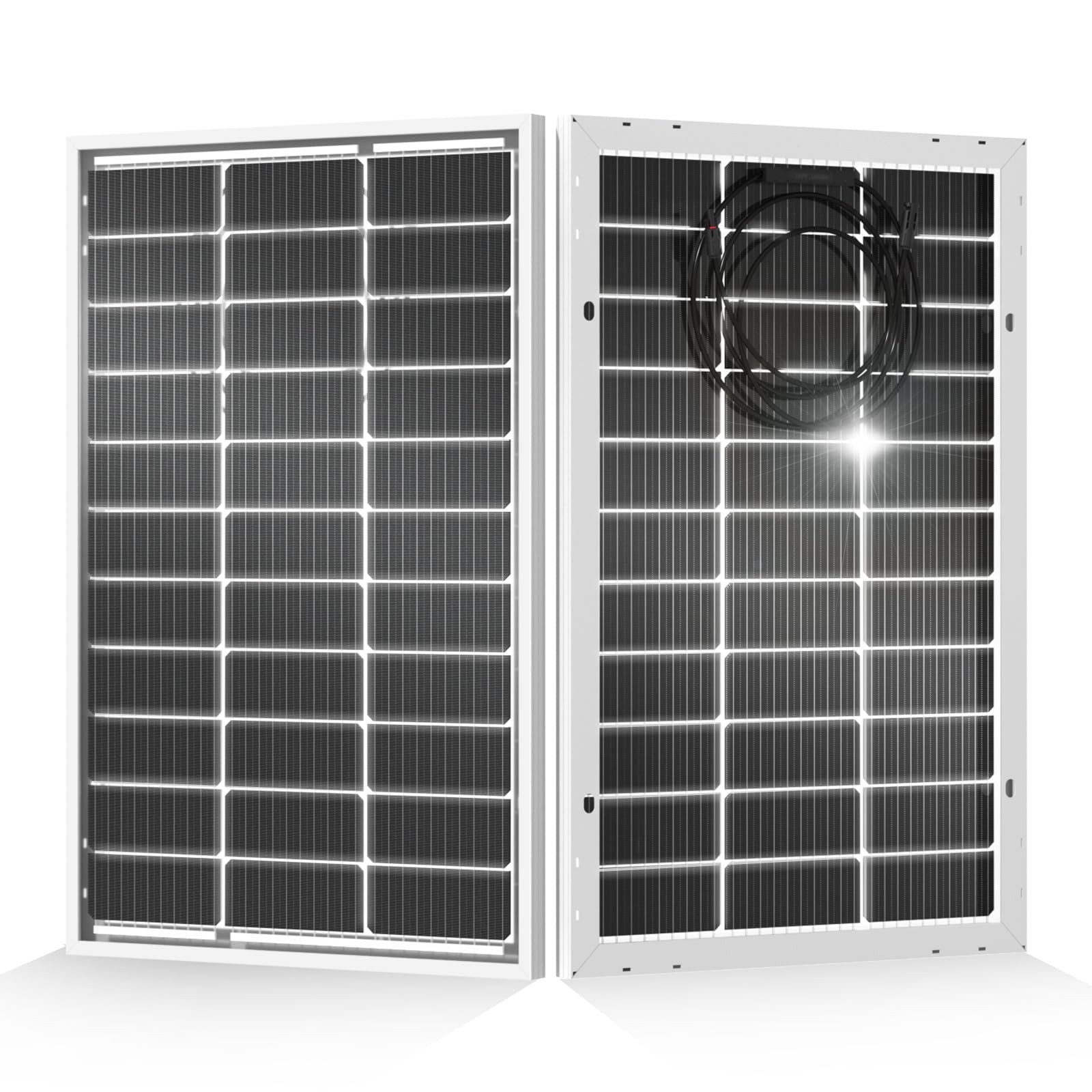 Eco-worthy 200 Watt Bifacial Solar Panel 2 Pcs 100 Watt Monocrystalline Solar RV