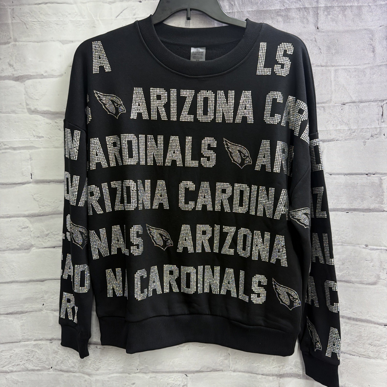 Gameday Couture Arizona Cardinals Navy Rhinestone Sweatshirt Oversized XS NWOT