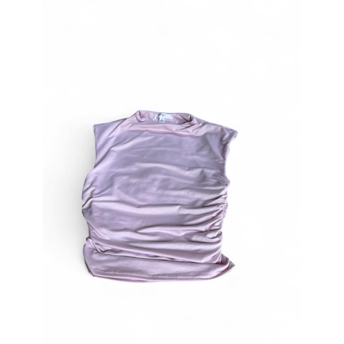 gaze Sleeveless Ruched Crop Top - Light Lavender gaze Sleeveless Ruched Crop Top - Light Lavender