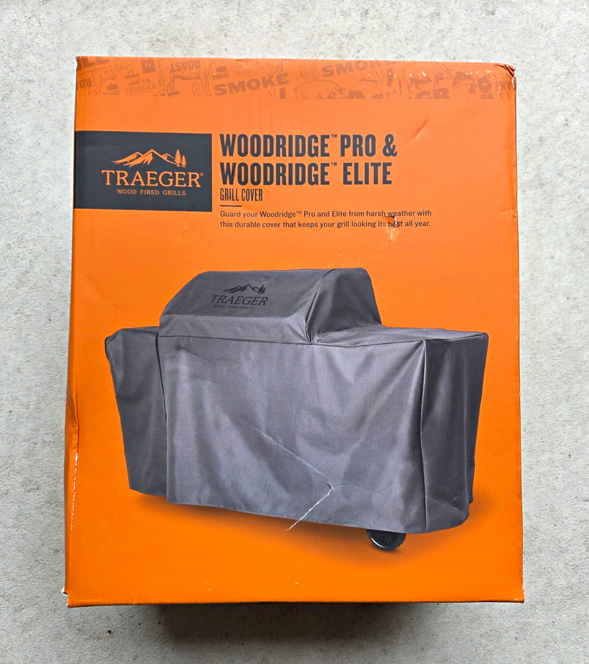 Traeger Woodridge Pro/Elite Gray Grill Cover Weather Resistant BAC775 Traeger Woodridge Pro/Elite Gray Grill Cover Weather Resistant BAC775