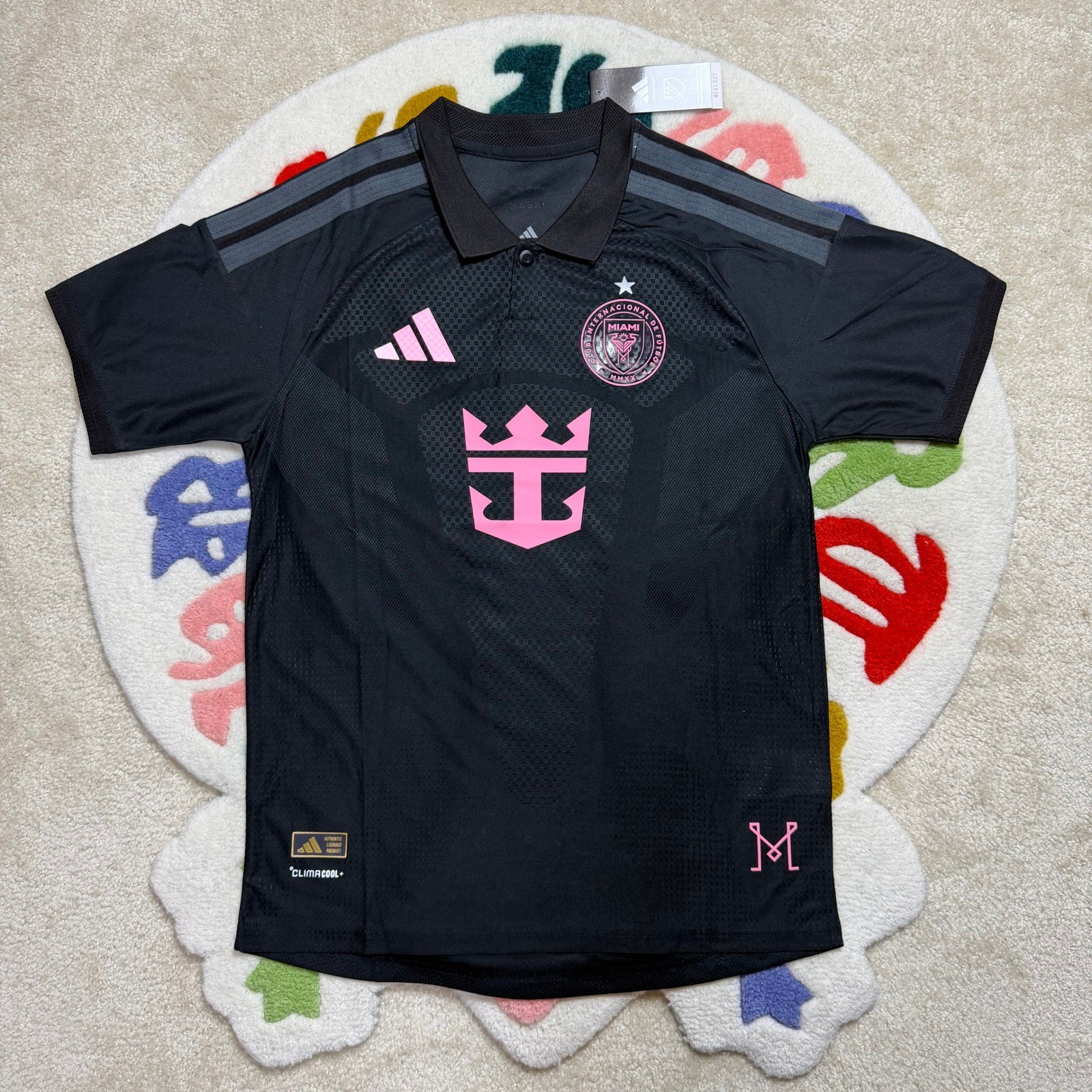 Adidas Inter Miami CF 2024 Away Jersey Suarez 9 Black Pink Men Size Medium