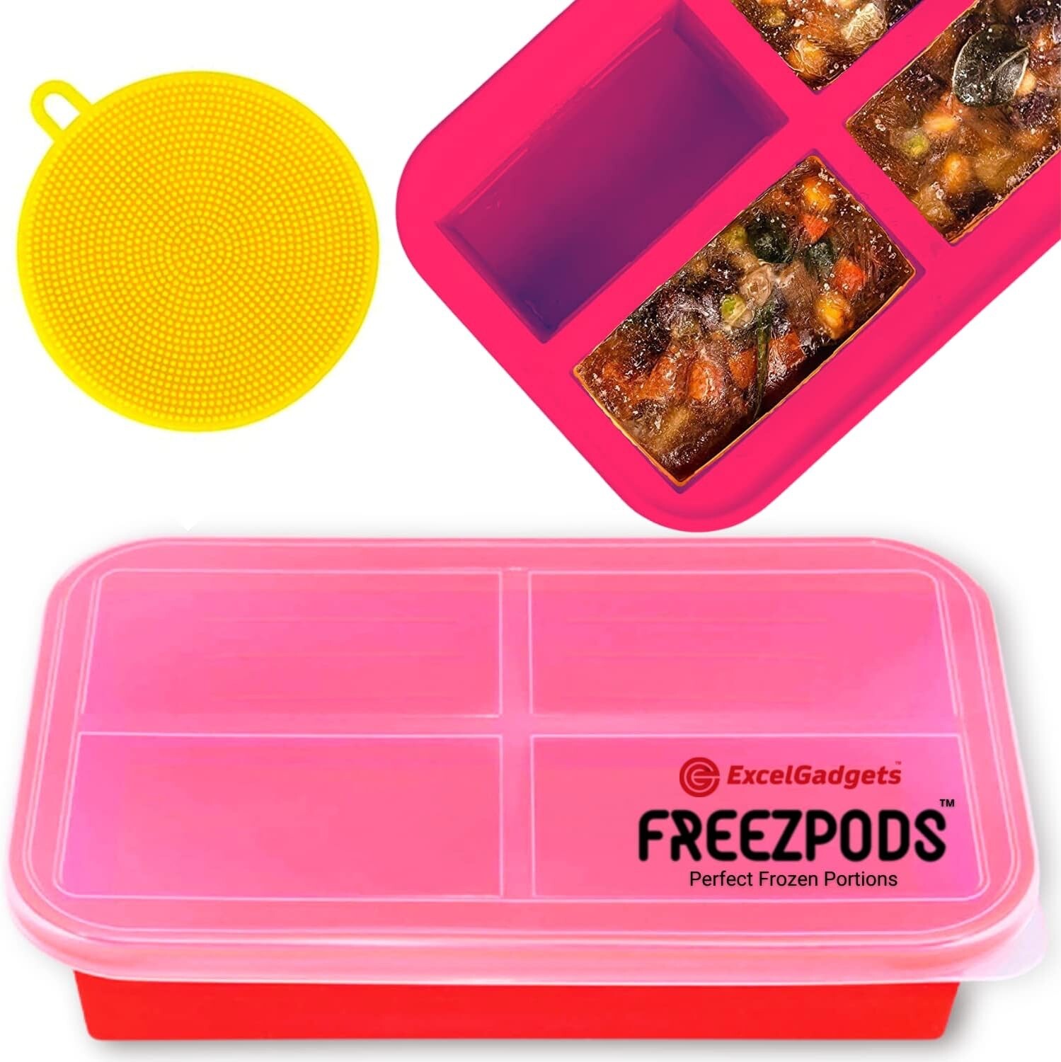 Silicone Soup Freezing Tray Containers with Lids, Perfect for Portion control Silicone Soup Freezing Tray Containers with Lids, Perfect for Portion control