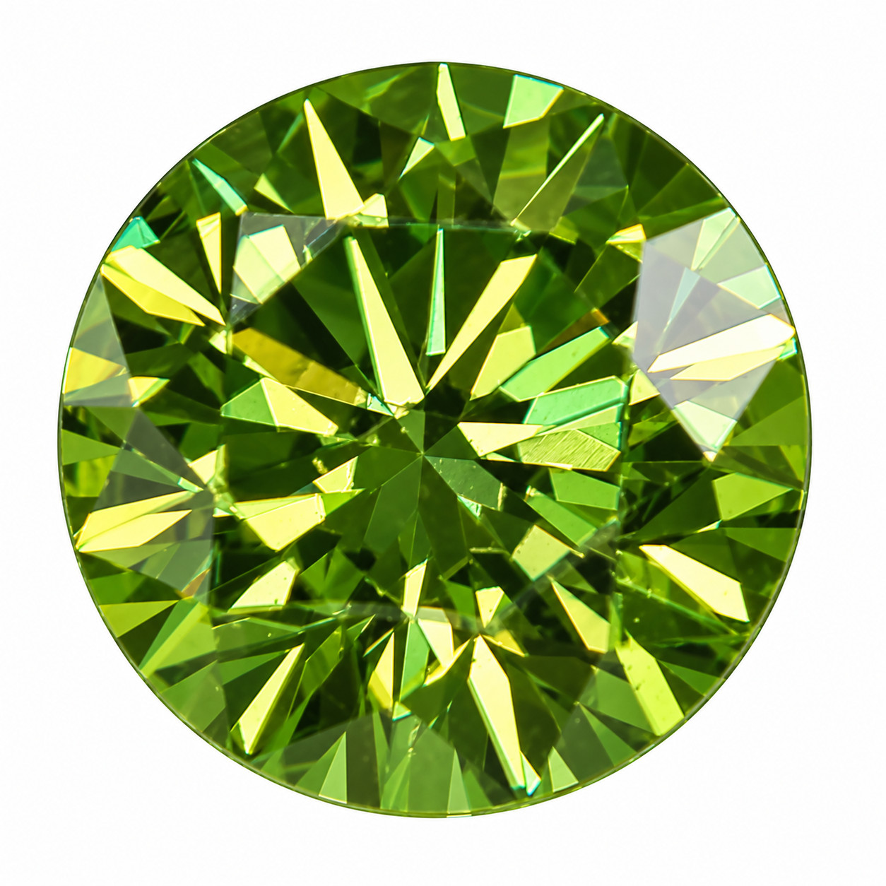 0.14 Carat Vivid Green VVS1 Round Brilliant Natural Enhanced MINED Diamond 3.32m