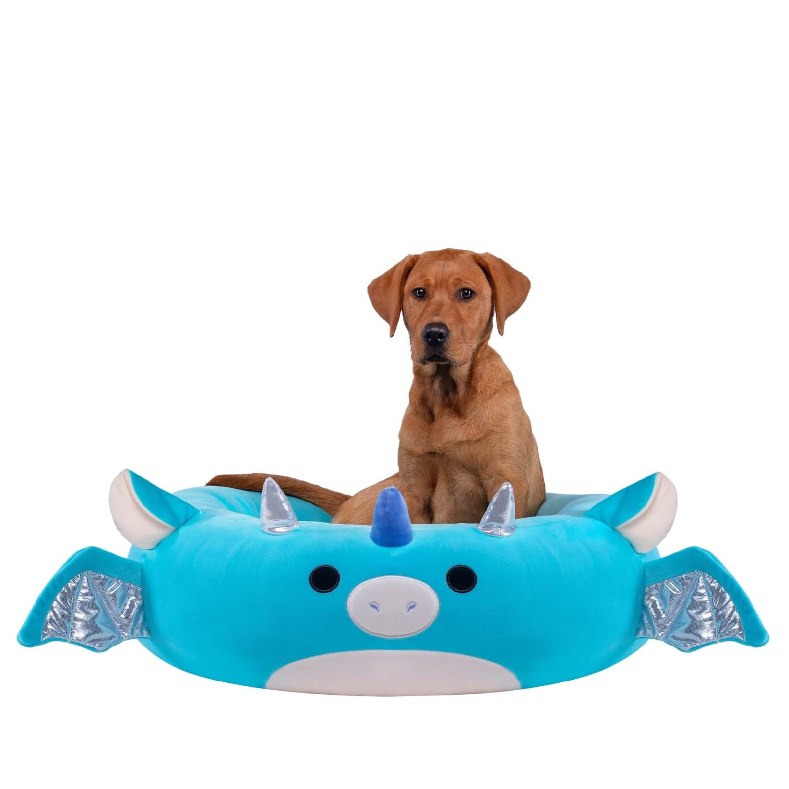 Squishmallows Tatiana Dragon 30 Inch Pet Bed Blue Bolster Non-Skid Dogs Cats