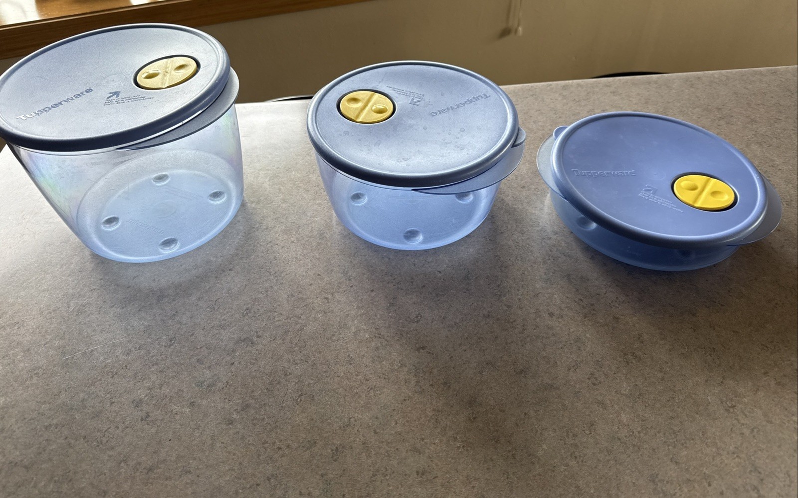 Tupperware Rock N Serve Containers Set Of 3 Blue