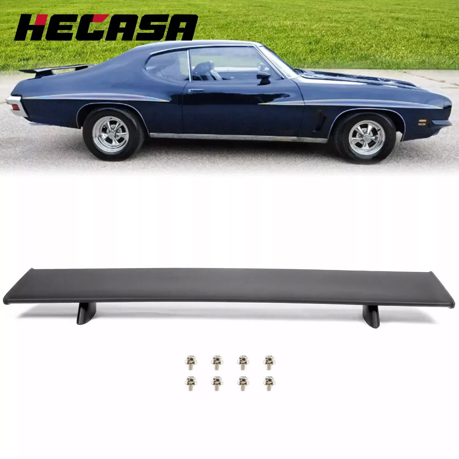 For 1970 1971 1972 Pontiac GTO Rear Trunk Spoiler Wing Lip Black Factory Style For 1970 1971 1972 Pontiac GTO Rear Trunk Spoiler Wing Lip Black Factory Style