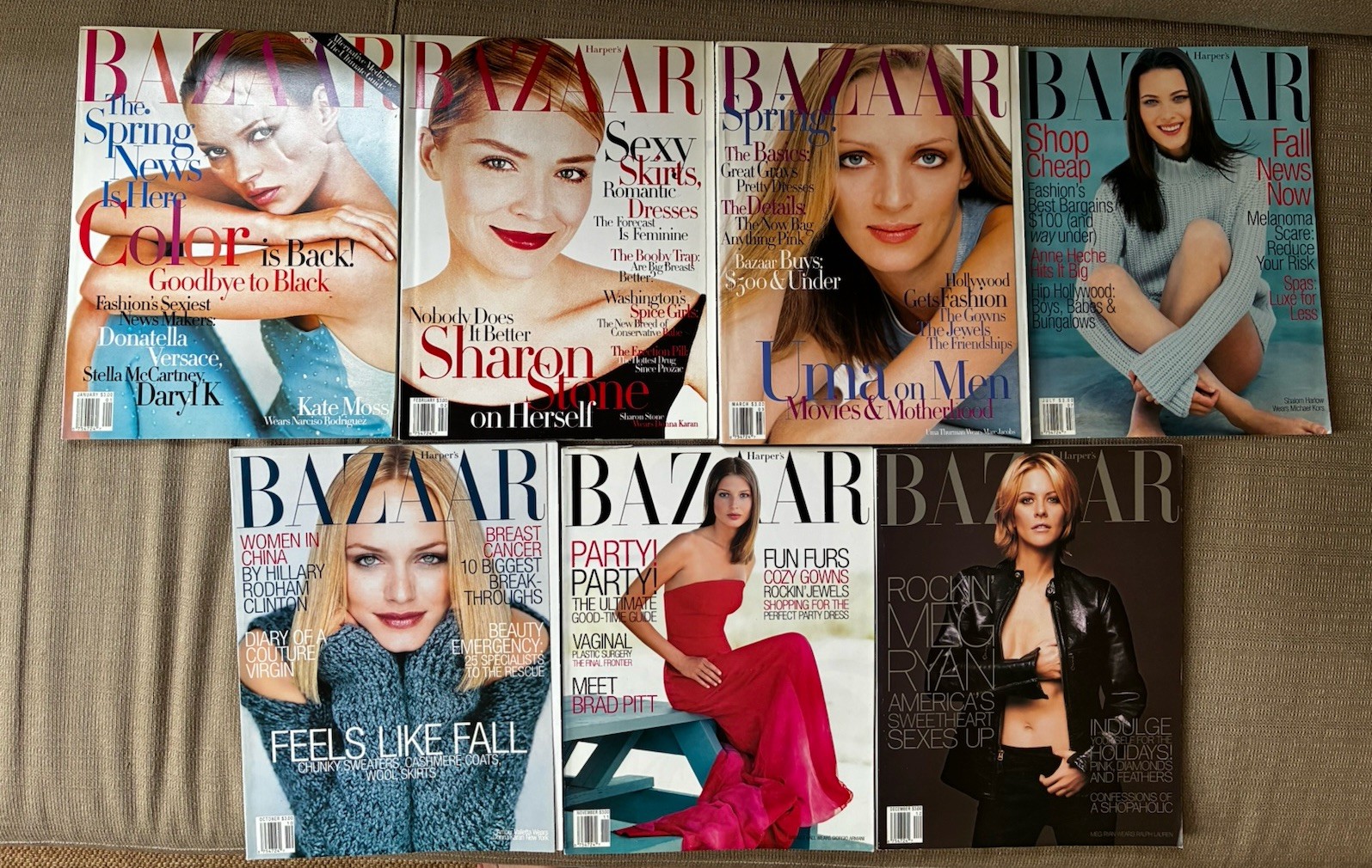 Harper\'s Bazaar 1998 7 Issue Set Supermodel Tilberis Fabien Baron Era Great Cond