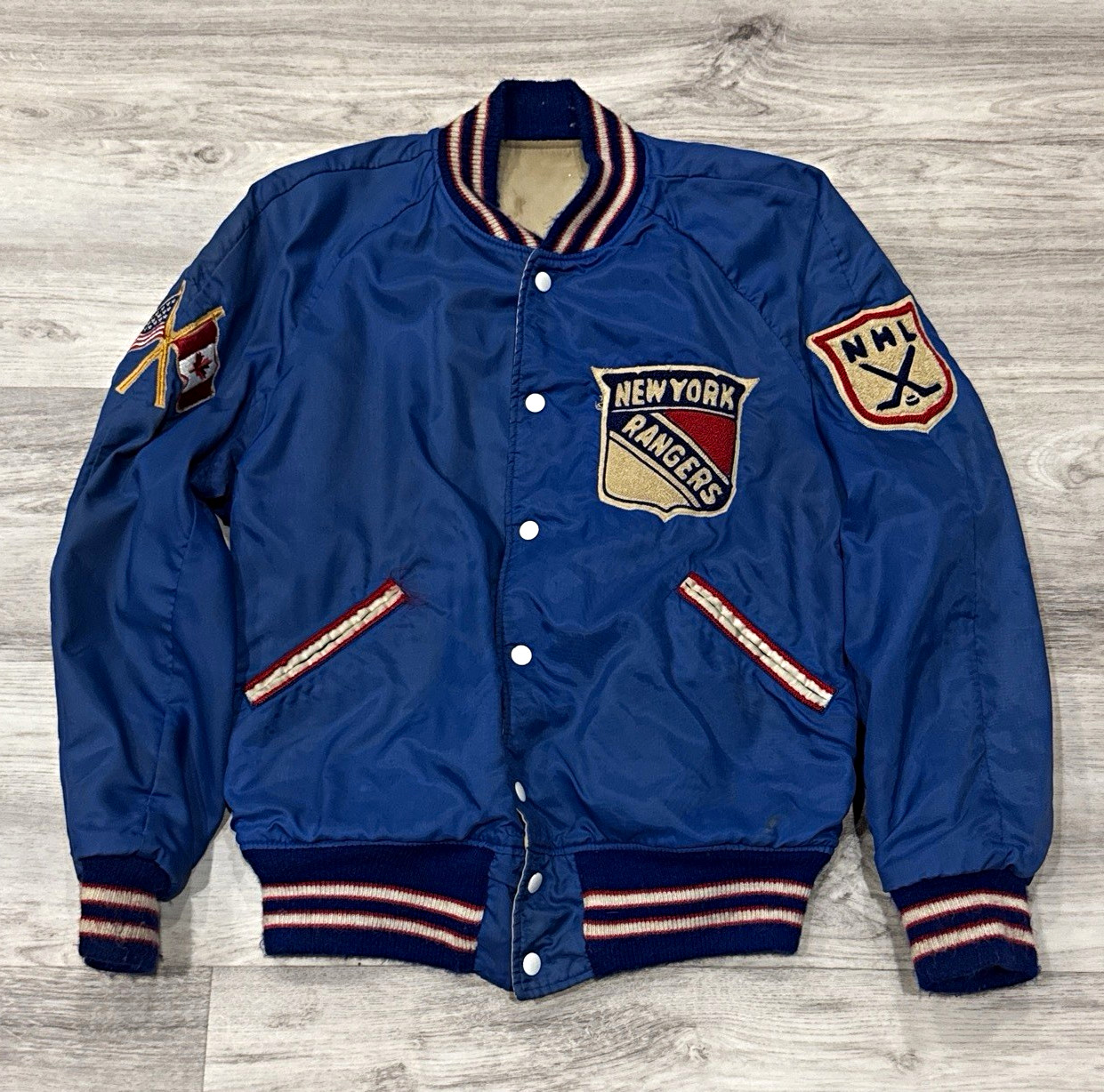 Vintage 60s NHL Hockey Cosby New York Rangers Team Issued Jacket Size 42 Large