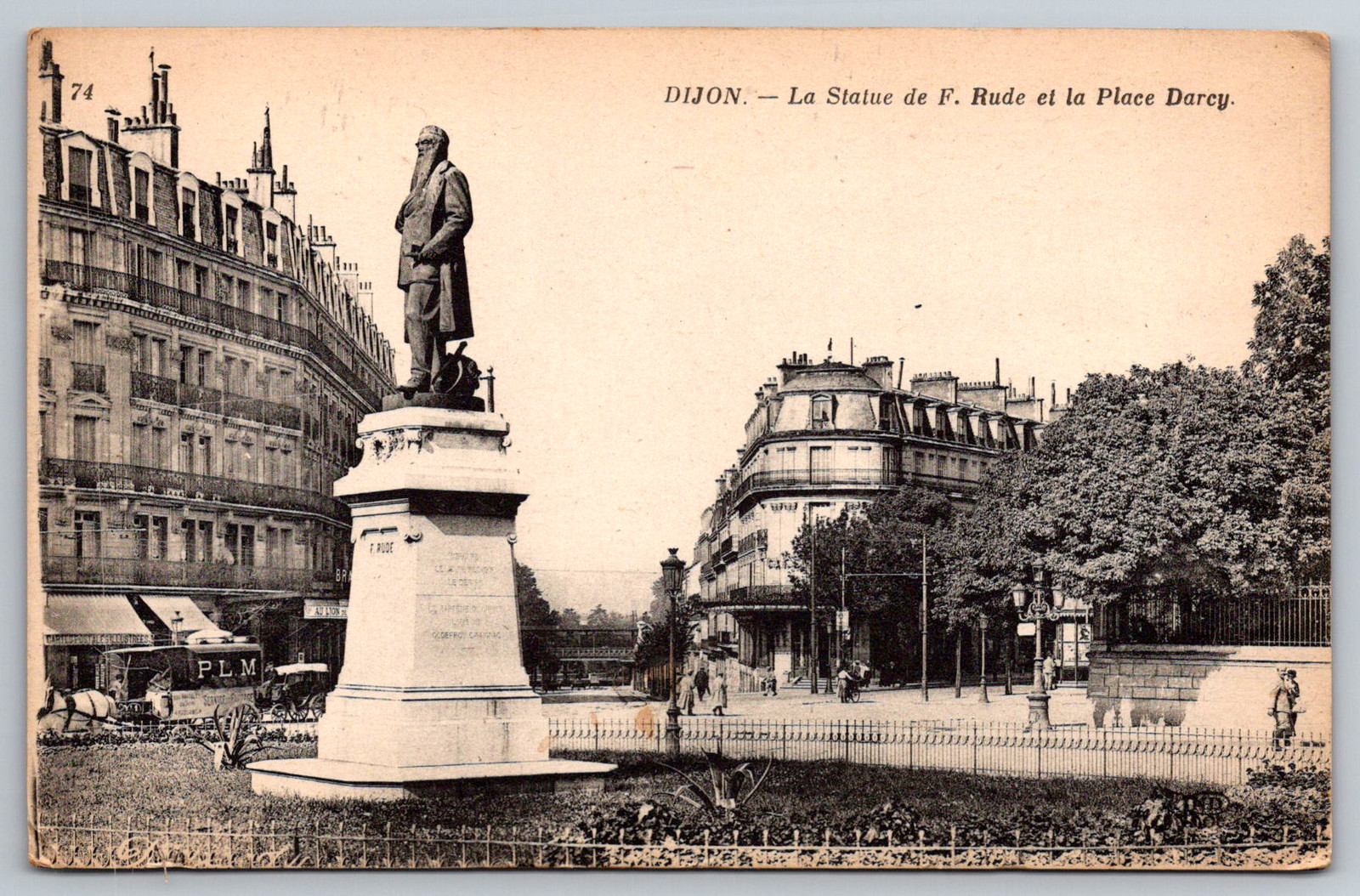 c1910s Dijon France Statue F Rude Place Darcy Antique Postcard c1910s Dijon France Statue F Rude Place Darcy Antique Postcard